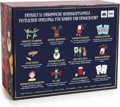 Nikcorp Set 12 božićnih društvenih igara za obitelj i prijatelje, zabavne igre za djecu i odrasle, 2-16 igrača, poklon za Božić