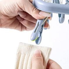 Nikcorp Sklopiva vješalica za rublje s 32 kvačice, rotirajuća 360°, za sušenje čarapa, donjeg rublja i odjeće, plava