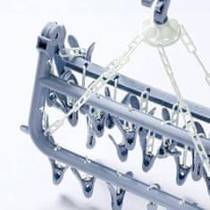 Nikcorp Sklopiva vješalica za rublje s 32 kvačice, rotirajuća 360°, za sušenje čarapa, donjeg rublja i odjeće, plava