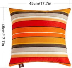 Nikcorp Set 2 ukrasne jastučnice za kauč i krevet, mekane i perive, prugasti uzorak, narančasto-crvene, 45x45 cm
