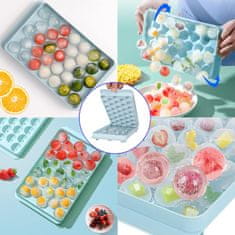 Nikcorp Kalup za led kuglice s posudom i poklopcem za jednostavno vađenje, set s lopaticom i hvataljkama za koktele, plavi