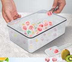 Nikcorp Kalup za led kuglice s posudom i poklopcem za jednostavno vađenje, set s lopaticom i hvataljkama za koktele, plavi