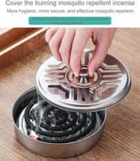 Nikcorp Držač za spirale protiv komaraca, 2 kom, sigurna zaštita od komaraca i insekata, nehrđajući čelik, srebrni, 14 cm
