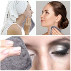 Nikcorp Set krpica za skidanje šminke od mikrovlakana, 9 komada, za višekratnu upotrebu, nježno čišćenje lica, sive, 15x15 cm