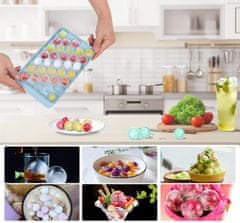 Nikcorp Kalup za led kuglice s posudom i poklopcem za jednostavno vađenje, set s lopaticom i hvataljkama za koktele, plavi