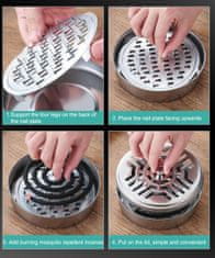 Nikcorp Držač za spirale protiv komaraca, 2 kom, sigurna zaštita od komaraca i insekata, nehrđajući čelik, srebrni, 14 cm