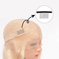 Nikcorp Kopče za ekstenzije za kosu 60 kom, metalne češljaste kopče za sigurno pričvršćivanje perika i umetaka, 7 zubaca, crne