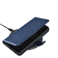 Nikcorp Preklopna torbica za Samsung Galaxy S21, futrola od eko kože s novčanikom i utorima za kartice, magnetsko zatvaranje, tamnoplava