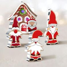 Nikcorp Set božićnih kalupa za kekse, 3 komada, nehrđajući čelik, za izradu kolača u obliku gnoma, sigurno za djecu, 13,5 cm