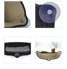 Nikcorp Ležaljka za mačke za prozor, viseća mreža za sunčanje i odmor, stabilna s jakim vakuumskim držačima, bež 72x25x15 cm