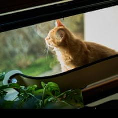 Nikcorp Ležaljka za mačke za prozor, viseća mreža za sunčanje i odmor, stabilna s jakim vakuumskim držačima, bež 72x25x15 cm