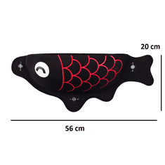 Nikcorp Ležaljka za mačke za prozor, viseća mreža u obliku ribe, krevet za sunčanje i odmor, s jakim vakuumskim držačima, crna 56x18x20 cm