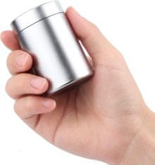 Nikcorp Aluminijske posude za pohranu, 2 kom, hermetičke, otporne na mirise, za začine, kavu, čaj, 50 ml, crna i srebrna
