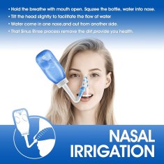 Nikcorp Set za ispiranje sinusa i nosa 300 ml s 30 vrećica soli, za odrasle i djecu, olakšava disanje kod alergija i prehlade
