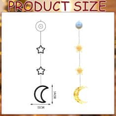 Nikcorp Božićna LED svjetleća dekoracija Zvijezda i Mjesec, s vakuumskim čašicama za prozor, zid, vrata, na baterije, toplo svjetlo