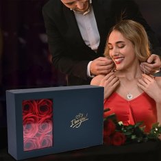 Nikcorp Ogrlica Volim te na 100 jezika s anđeoskim krilima, posrebreni nakit za žene, poklon za Valentinovo u kutijici, srebrna