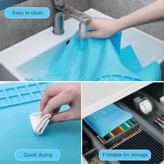 Nikcorp Silikonska podloga za slikanje s držačem kistova, paletom i posudom za vodu, neklizajuća, periva, za djecu i kreativne radionice