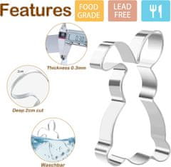 Nikcorp Kalupi za kekse Uskrsni zečići 3 kom, nehrđajući čelik, perivi u perilici, sigurni za djecu, za kolače i tijesto, 12,8/8/5,5 cm