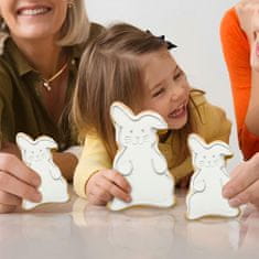 Nikcorp Kalupi za kekse Uskrsni zečići 3 kom, nehrđajući čelik, perivi u perilici, sigurni za djecu, za kolače i tijesto, 12,8/8/5,5 cm