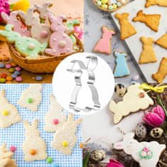 Nikcorp Kalupi za kekse Uskrsni zečići 3 kom, nehrđajući čelik, perivi u perilici, sigurni za djecu, za kolače i tijesto, 12,8/8/5,5 cm