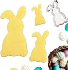 Nikcorp Kalupi za kekse Uskrsni zečići 3 kom, nehrđajući čelik, perivi u perilici, sigurni za djecu, za kolače i tijesto, 12,8/8/5,5 cm
