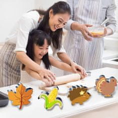 Nikcorp Jesenski kalupi za kekse 8 kom, nehrđajući čelik, sigurni za djecu, oblici bundeva, list, vjeverica, za kolače i fondan