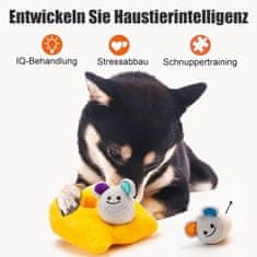 Nikcorp Interaktivna igračka za pse Sir i Miš 2u1, plišana edukativna igračka sa skrivalicom za poslastice i 2 piskutava miša