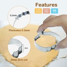 Nikcorp Jesenski kalupi za kekse 8 kom, nehrđajući čelik, sigurni za djecu, oblici bundeva, list, vjeverica, za kolače i fondan