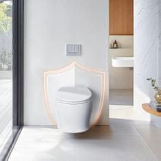 Nikcorp WC daska sporo spuštajuća za lako čišćenje, antibakterijski duroplast, brzo skidanje, podesive šarke, bijela 44x37 cm