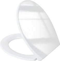 Nikcorp WC daska sporo spuštajuća za lako čišćenje, antibakterijski duroplast, brzo skidanje, podesive šarke, bijela 44x37 cm