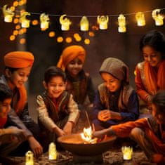 Nikcorp LED svijeće za Ramadan, set 4 kom, dekorativne lampe za stol, toplo bijelo svjetlo, motivi mjesec i zvijezde, zlatne