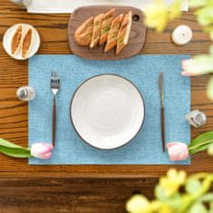 Nikcorp Podmetači za stol set 4 komada, perivi u perilici, zaštita od mrlja i topline, za blagovaonicu i terasu, svijetloplavi 30x45 cm