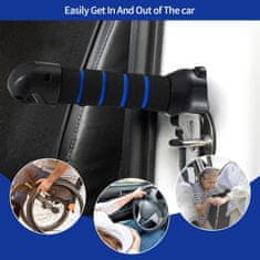 Nikcorp Rukohvat za pomoć pri ulasku u auto za starije osobe 3u1, rezač pojasa i čekić za staklo, protuklizni, crni