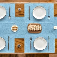 Nikcorp Podmetači za stol set 4 komada, perivi u perilici, zaštita od mrlja i topline, za blagovaonicu i terasu, svijetloplavi 30x45 cm