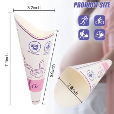 Nikcorp Jednokratni lijevak za uriniranje za žene, 50 kom, vodootporni, higijenski, za putovanja, kampiranje, trudnoću, biorazgradivi