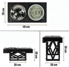 Nikcorp Set 2 povišene zdjelice za pse s podesivom visinom 20-30cm, ergonomske, zdjelica za sporo hranjenje i zdjelica za vodu