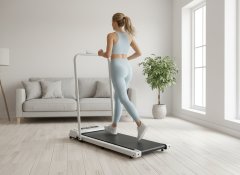 Nikcorp Električna traka za trčanje sklopiva za ispod kreveta, 1-12 km/h, do 120 kg, tihi motor, daljinski upravljač, bijela