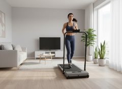 Nikcorp Traka za trčanje električna sklopiva za ispod kreveta, 1-12 km/h, 120 kg, s daljinskim upravljačem, crno-siva