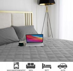 Nikcorp Podloga za pse dvostrana vodootporna, periva u perilici, zaštitna prostirka za kauč i namještaj, siva, 132x203 cm