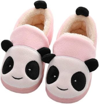 Nikcorp Dječje tople kućne papuče, podstavljene umjetnim krznom, s protukliznim gumenim potplatom, slip-on dizajn, roze, 38 EU/39 EU