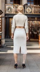 Nikcorp Ženska midi suknja pletena, elegantna i udobna, visokog struka, A-kroj za svaku priliku, rastezljiva, bež, vel. XS-M