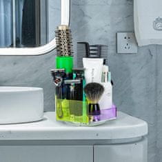 Nikcorp Organizator za kozmetiku, rotirajući 360°, šesterokutni stalak za šminku i kistove, vodootporni akril, 20x17x13,5 cm