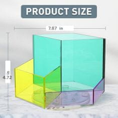 Nikcorp Organizator za kozmetiku, rotirajući 360°, šesterokutni stalak za šminku i kistove, vodootporni akril, 20x17x13,5 cm