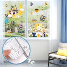 Nikcorp Kreativni stolnjak za bojanje za Ramazan, edukativna bojanka za djecu, veliki plakat s flomasterima, 180 x 120 cm