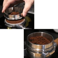 Nikcorp Aluminijski lijevak za kavu za precizno doziranje, prsten za portafilter protiv rasipanja, dodatak za espresso aparat, 58 mm
