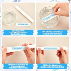 Nikcorp Naljepnice za svijeće za krštenje, vodootporne dekorativne folije za personalizaciju, set 4 lista, 29x19 cm, višebojne