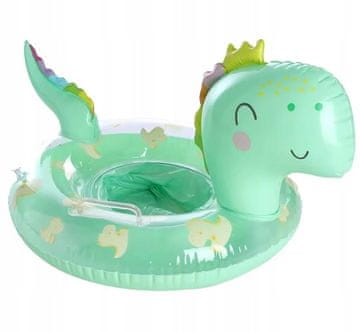 Nikcorp Kolut za plivanje na napuhavanje za bebe od 6 mjeseci, sigurno sjedalo s ručkama za bazen i more, do 18 kg, zeleni zmaj