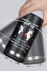 Nikcorp Termo šalica 4u1 za kavu i pivo, idealan poklon za muža, s natpisom, nehrđajući čelik, 480ml crna