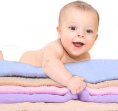 Nikcorp Deka za bebe, hipoalergenska, 4-slojna, od pamučnog muslina, za novorođenčad, za krevetić i kolica, ljubičasta, 119x119 cm