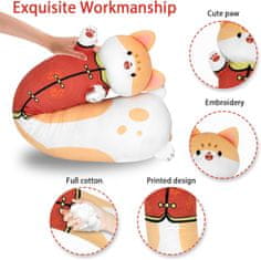 Nikcorp Plišani jastuk u obliku mačke, super mekani za spavanje i opuštanje, dekoracija za dječju sobu, idealan poklon, narančasti 50 cm